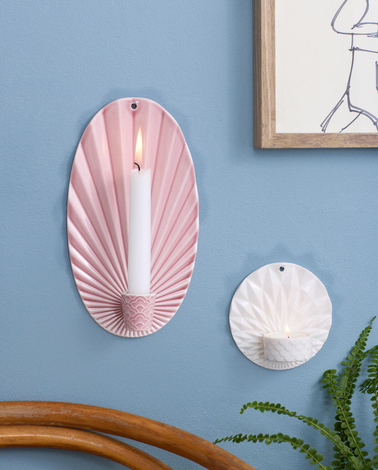 Pipanella væglysestage - Blush